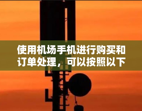 使用机场手机进行购买和订单处理,可以按照以下步骤进行 使用机场手机进行购买和订单处理,可以按照以下步骤进行