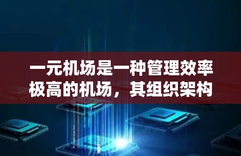 一元机场是一种管理效率极高的机场,其组织架构和信息管理系统设计非常简洁,确保所有部门协调一致。以下是对一元机场组织架构和信息管理系统的详细分析 一元机场是一种管理效率极高的机场,其组织架构和信息管理系统设计非常简洁,确保所有部门协调一致。以下是对一元机场组织架构和信息管理系统的详细分析