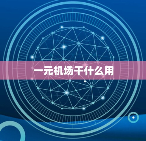 一元机场干什么用 一元机场干什么用