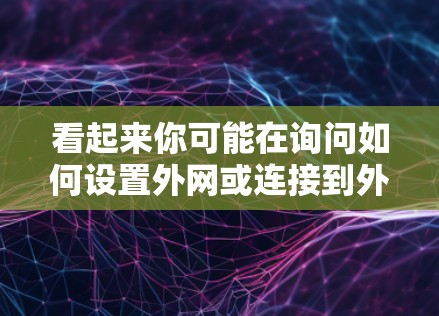 看起来你可能在询问如何设置外网或连接到外网。以下是一些可能的步骤和信息 看起来你可能在询问如何设置外网或连接到外网。以下是一些可能的步骤和信息