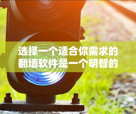 选择一个适合你需求的翻墙软件是一个明智的决定。以下是一些步骤和考虑因素,帮助你找到一个适合的解决方案 选择一个适合你需求的翻墙软件是一个明智的决定。以下是一些步骤和考虑因素,帮助你找到一个适合的解决方案
